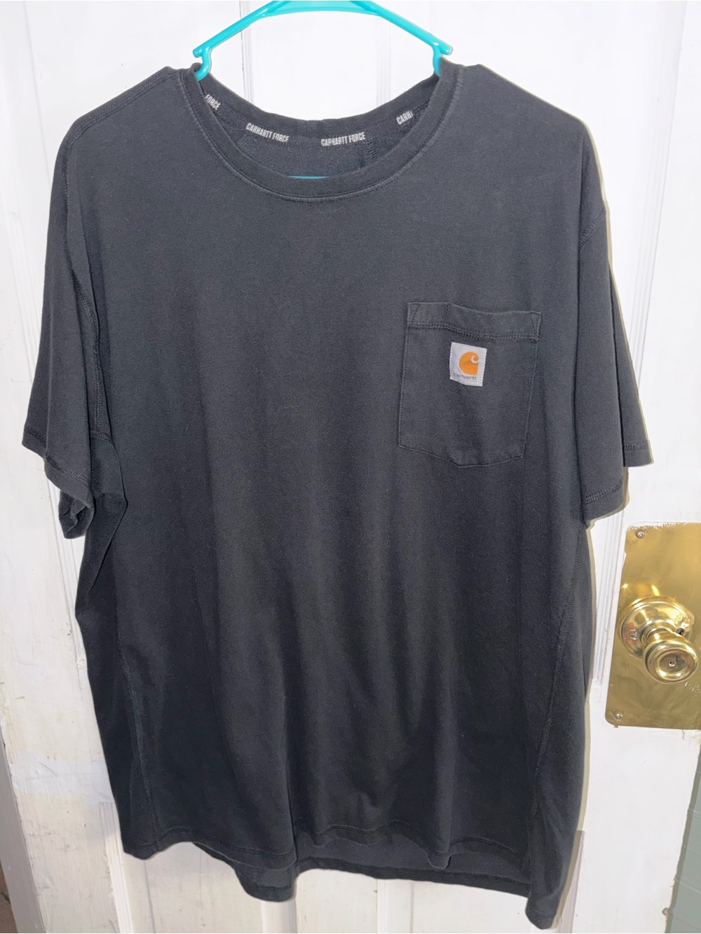 Carhartt Black Short-Sleeve Pocket Tee with Logo Patch